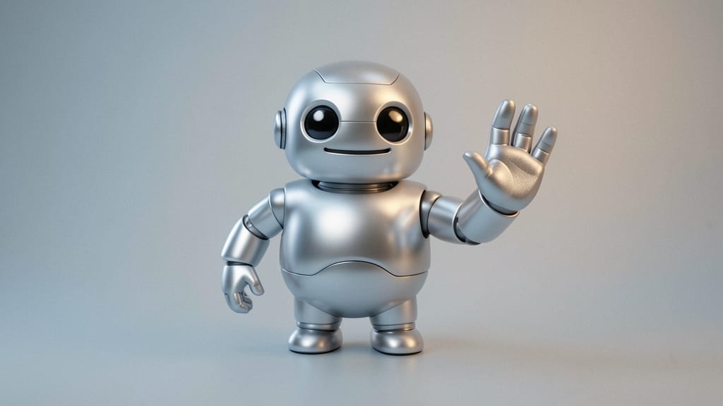 Robot with Waving Hand Emoji Combo