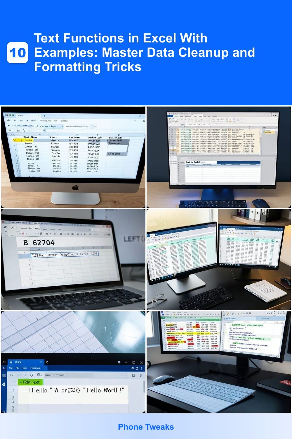 10 Text Functions in Excel With Examples: Master Data Cleanup and Formatting Tricks